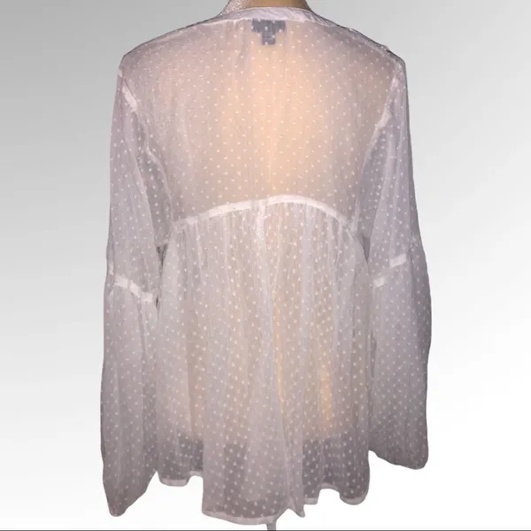 Ana sheer white textured blouse Nwt - Image 3