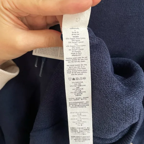 ALLBIRDS Women's The R&R Hoodie Organic Pima Cotton in True Navy Blue Size S NWT - Image 14