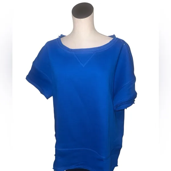 NWOT Free People X FP Movement Cruise Sweatshirt In Stellar Blue Super Oversize - Image 8