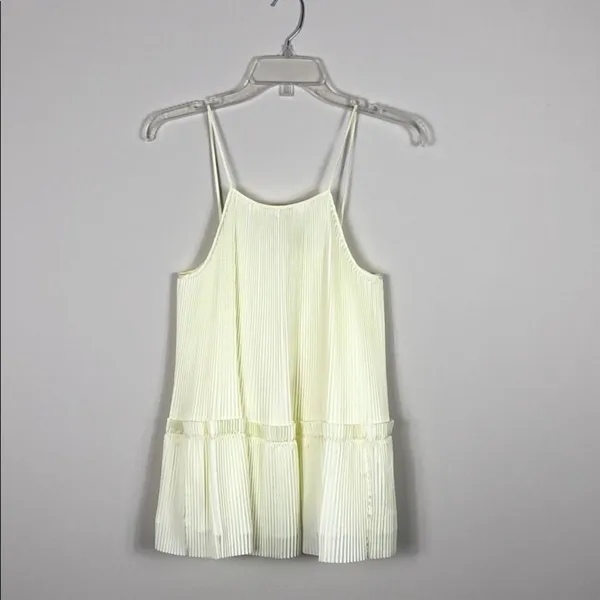 Lewit Green Essence Pleated Swing Top Square Neck Spaghetti Strap Yellow Size XS - Image 7