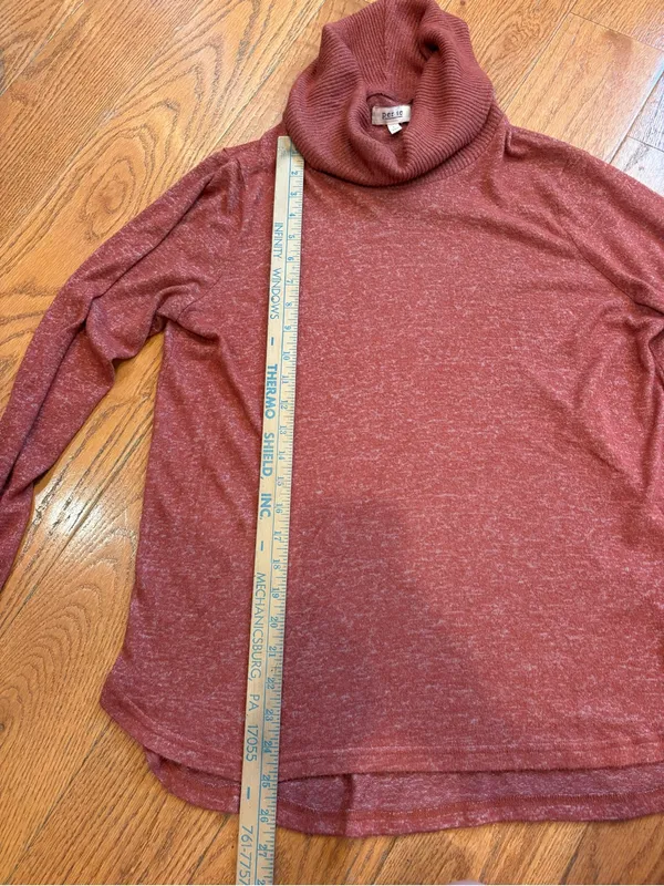 Per Se Rust Cowl Neck Sweater Lightweight Knit Top Women’s Large - Image 4