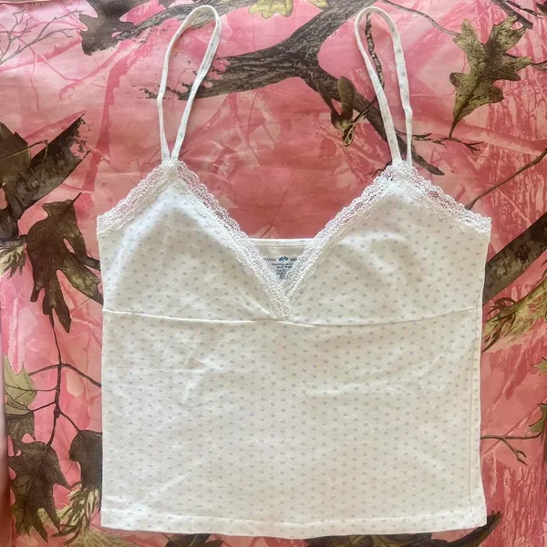 Brandy Melville blue amara lace cami tank top - Image 4