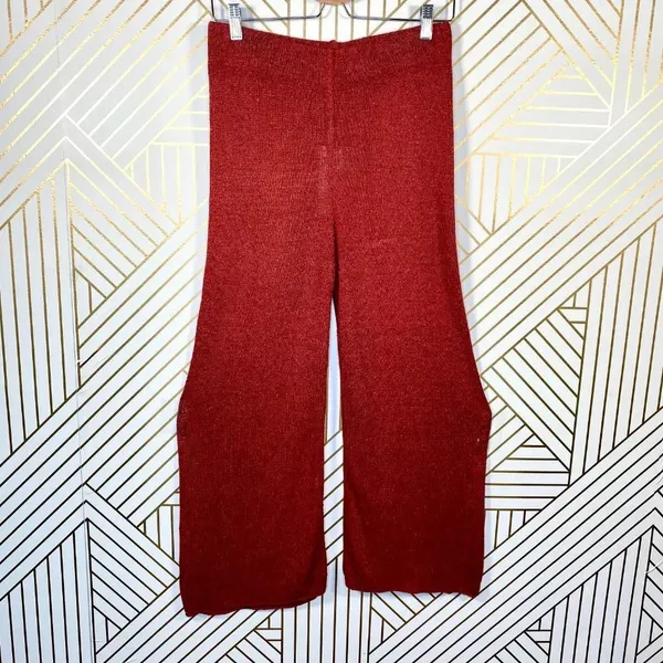 Zara‎ Knit Culottes in Red Rust Wide Leg High Waist - Image 3