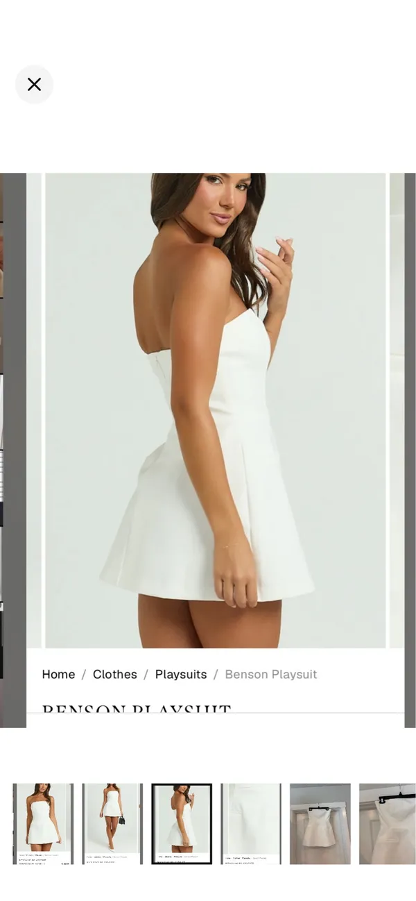 Showpo New Strapless White Playsuit XS - Image 3