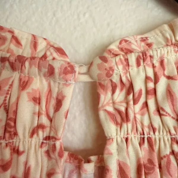 Reformation Leannah Pink Floral Smocked Mini Dress Organic Cotton Puff Sleeve 2 - Image 12