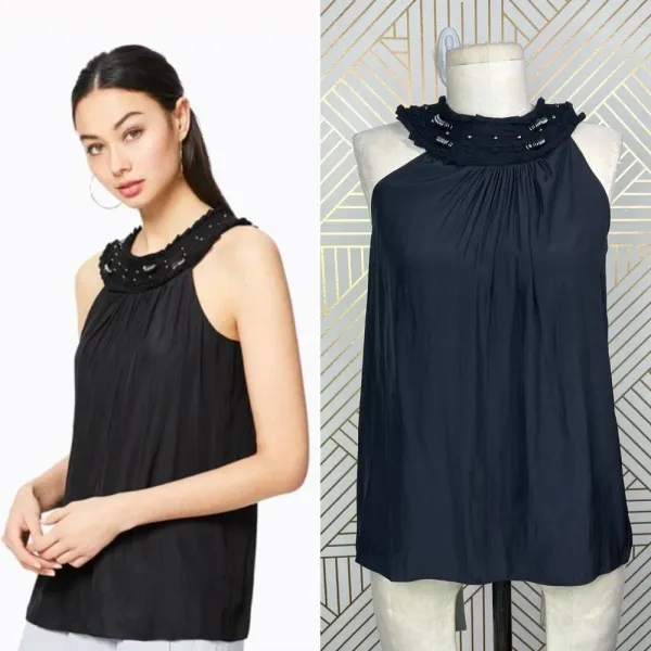 Ramy‎ Brook Kendall Halter Sleeveless Top Black Size US XS - Image 2