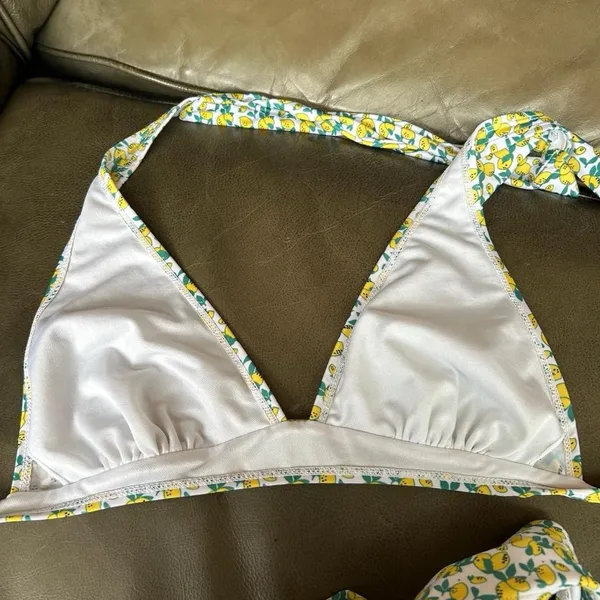 Italian Lemon Print Bikini Set Yellow - Image 5