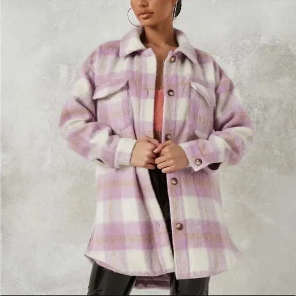 ✨ PLAID BUTTON DOWN SHACKET  COAT✨ - Image 9