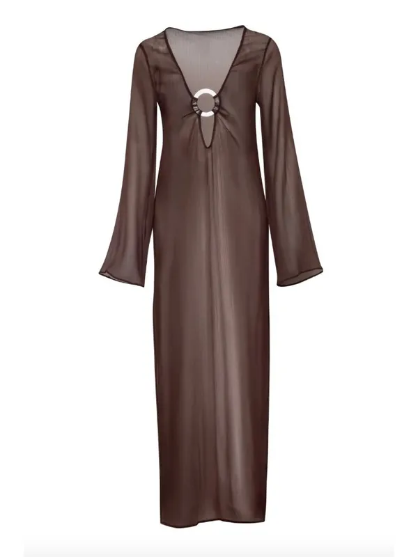 Baobab Moon Maxi Dress Cover Up Brunette Womens Size Small - Image 4