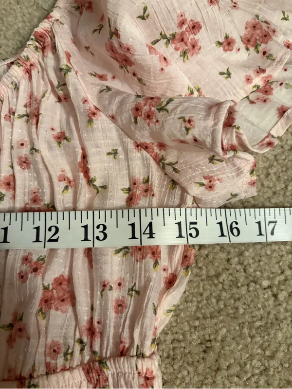 Altar’d State Pink Floral Mini Dress boho Flutter Sleeve Cottagecore large NWT - Image 11