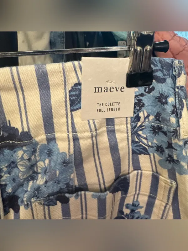 NWT Anthropologie Maeve The Colette High-Rise Wide-Leg Jeans- Floral Stripe - 25 - Image 16