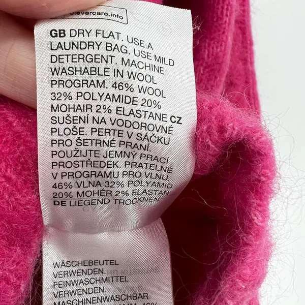 Paris Atelier &‎ Other Stories bright pink cable knit cardigan Wool Mohair small - Image 7