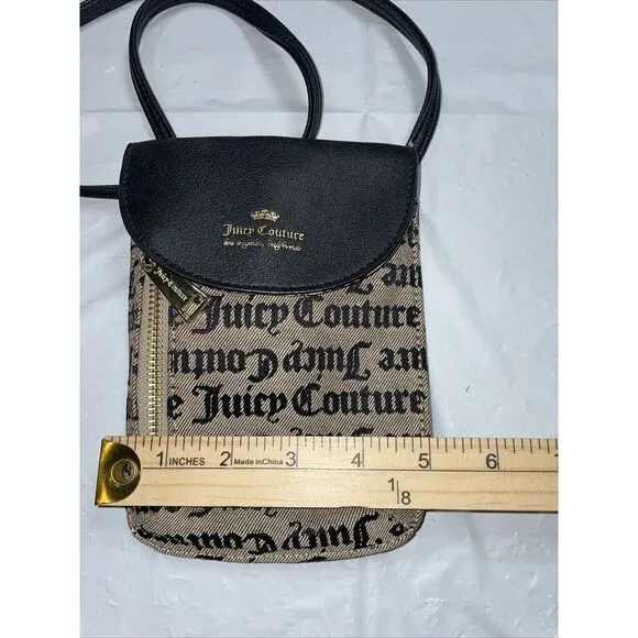 Juicy Couture Goth Stat Black Cellie Mini Crossbody‎ Cellphone Pouch Bag - Image 5