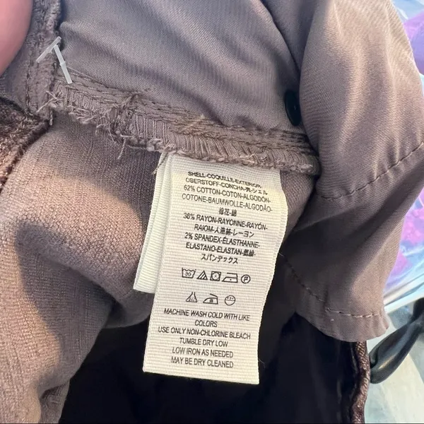 Free People Women's Size 26 Velvet Crop Flare Pants Taupe Brown Purple Stretch‎ - Image 13