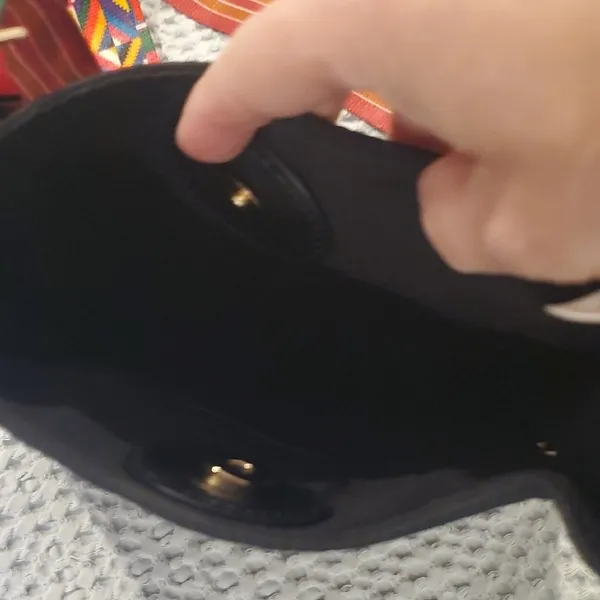 Stylish Black Bag with Multicolor Strap (28) - Image 5