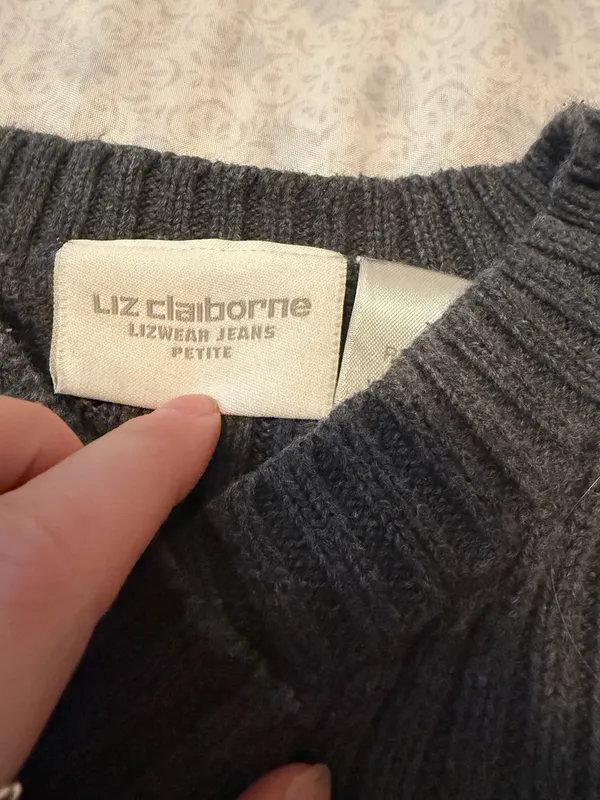 liz Claiborne y2K multi patch work knit sweater  - Image 6