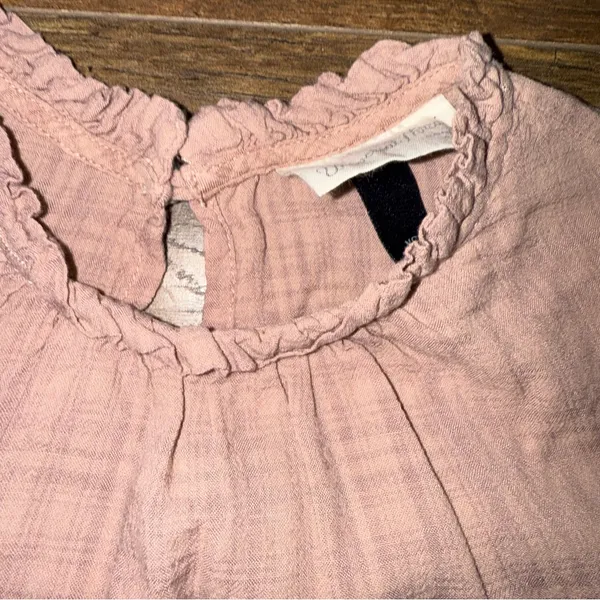 Universal Threads Dusty Rose Long Sleeve Peasant Ruffle Top - Image 2