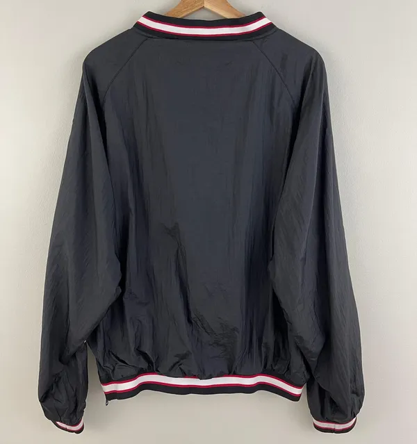 Vintage USA Olympic Black White Graphic Windbreaker Track Pullover Jacket - Image 10