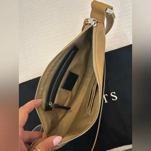 ALLSAINTS Half Moon Leather Crossbody Bag - Image 8