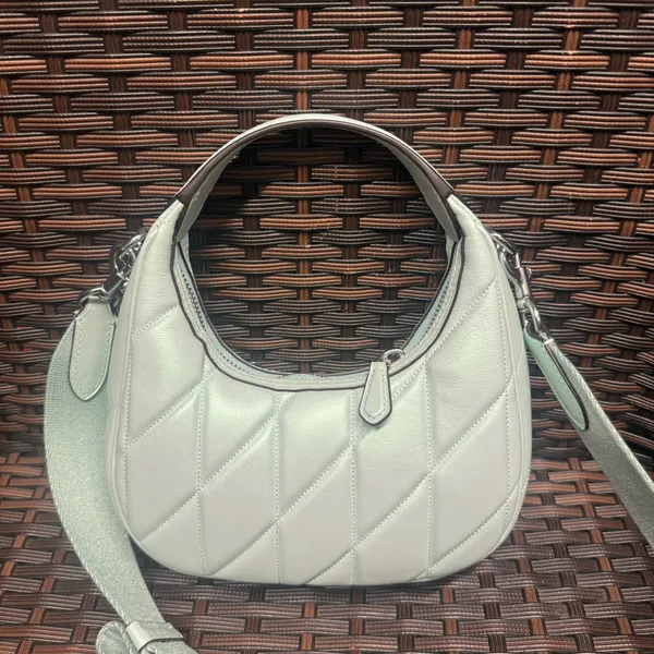 NWT Coach Carmen Mini Crossbody Bag CBI46 pearlized leather Silver/Green - Image 3