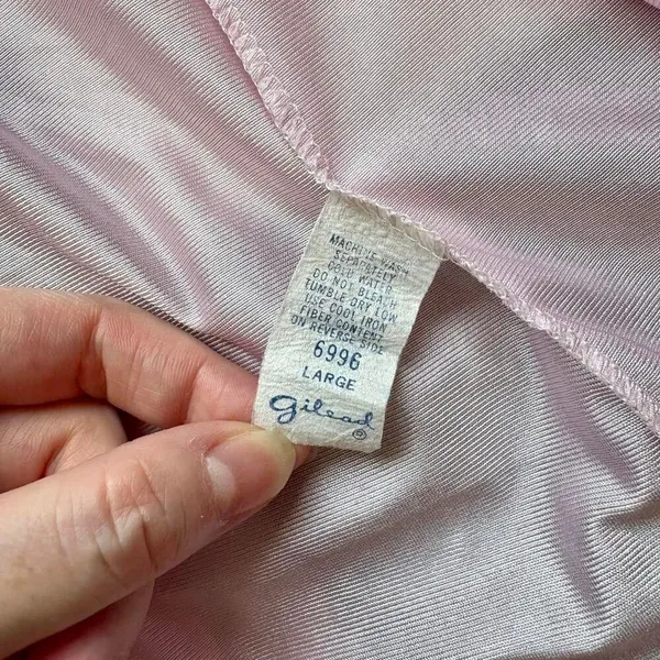 1960s Vintage Pink Maxi Slip L - Image 5