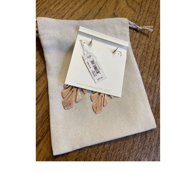Kendra Scott Luca Statement Earrings Rose Gold Tiered Drop NWT - Image 3