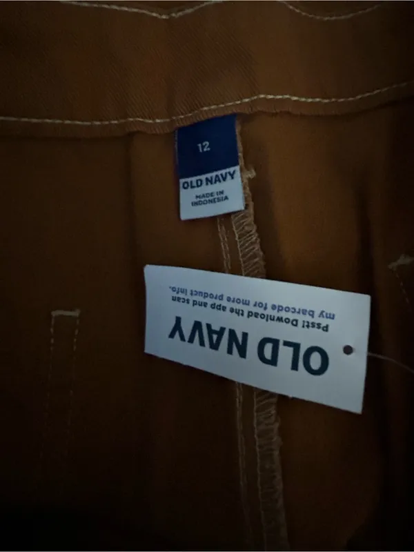 Old Navy Copper-Brown Utility Mini Denim Skirt SZ 12 NWT - Image 9