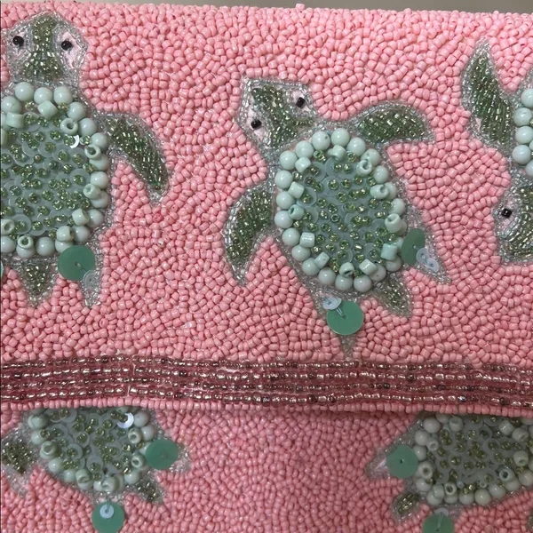 Handcrafted In India | Beaded Turtle Shoulder Bag 🐢 Pink - Image 8