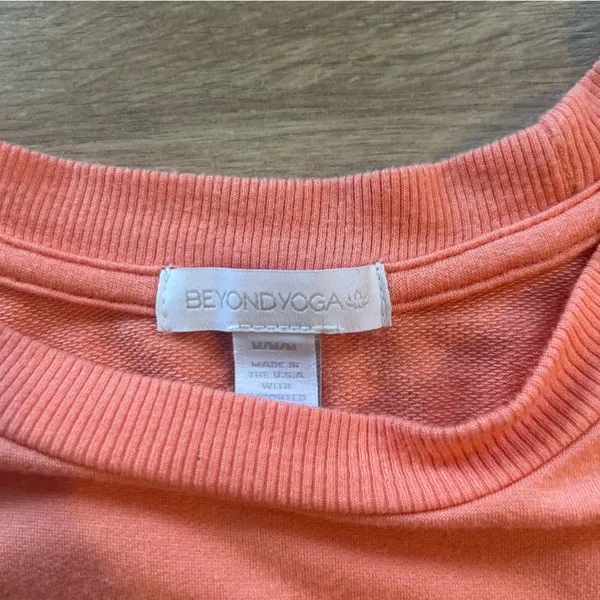 Beyond Yoga Good Company Soft Crew in Bright Peach - Image 4