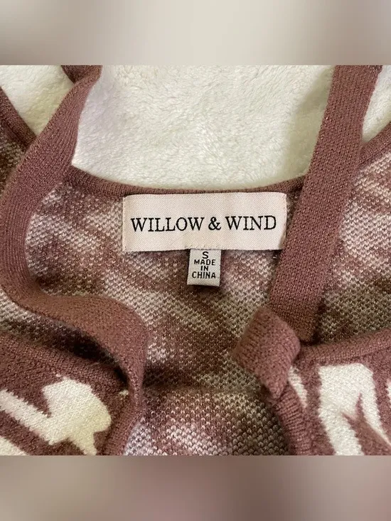 Willow & Wind Brown and White Modern Houndstooth Crop Top size S - Image 5