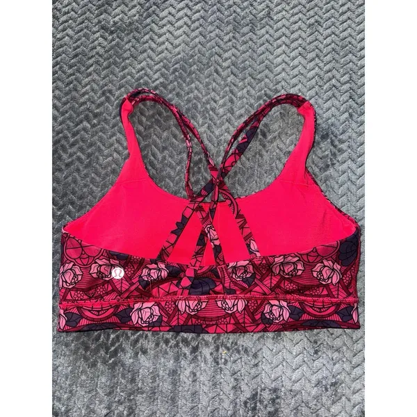 Lululemon Energy Bra Prisma Multi Guava Lava Boom Juice Pink Spring Pilates Sz 8 - Image 2