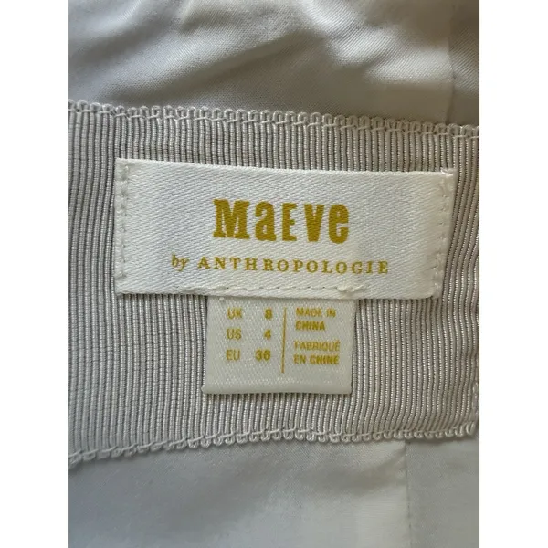 Maeve Anthropologie 90s Faux Leather Cream Mini Tank Dress Classic Minimalist - Image 9