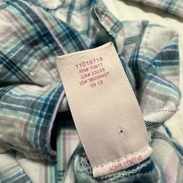Victoria’s Secret Sz S Small Blue Pink White Plaid Flannel Pajama Night Shirt - Image 6