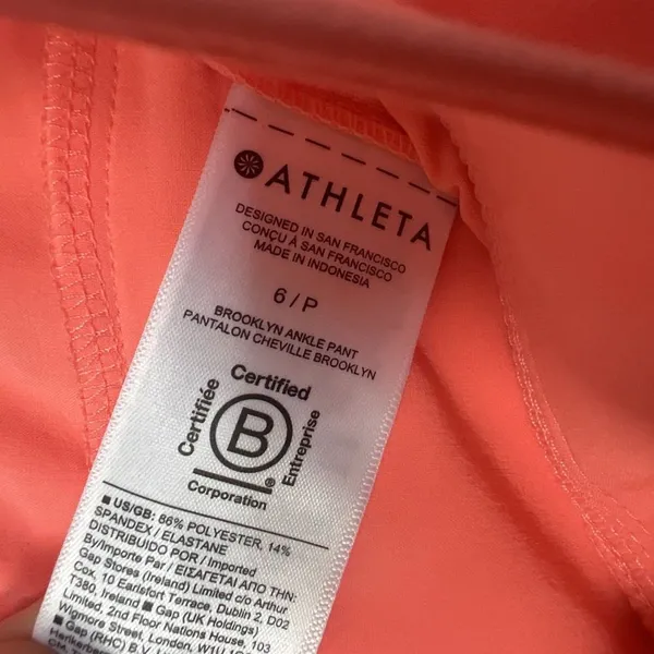 Athleta Brooklyn Ankle Pant Sunset Glow Orange Size 6 P Athleisure Travel - Image 4