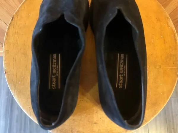 Stuart Weitzman Women's Black Suede Slip On Loafers Shoes Size 8 - Image 5