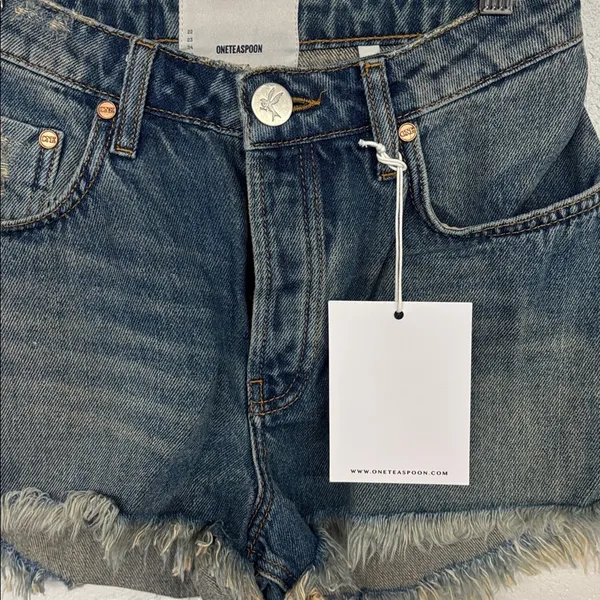 NWT One Teaspoon Sz 26/2 High Waist Bonita Cut Off Distressed Denim Jean Shorts - Image 3