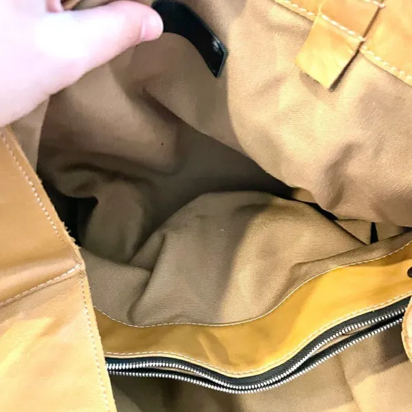 NewbarK Tan Leather Slouchy Oversized Tote Top Handle Bag Boho Luxe 90s Minimal - Image 10