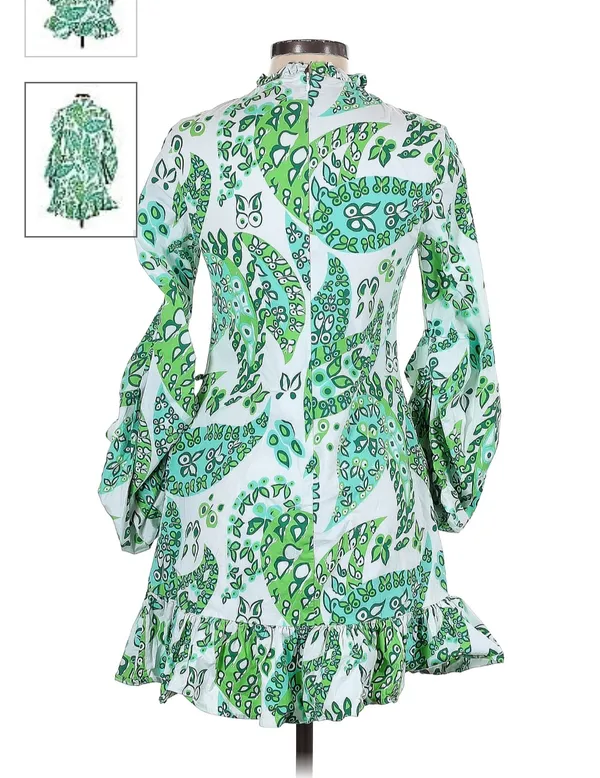 STAUD Green Longsleeve Dress - Image 2