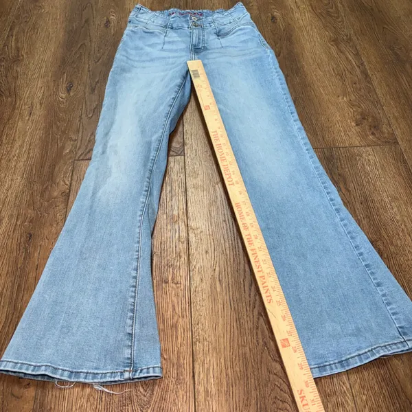 Lucky Brand Stevie High Rise Flare Jeans Light Wash 2/26 Double Button Boho - Image 3