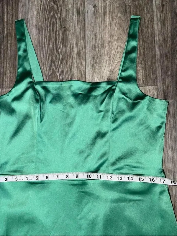 Abercrombie & Fitch Satin Sculpt Dress in Green Size XL TALL Formal Party Grad - Image 6