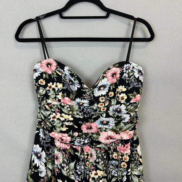 Band of Gypsies Jumpsuit XL Strapless Floral Wide Leg Boho Festival Summer - Image 10