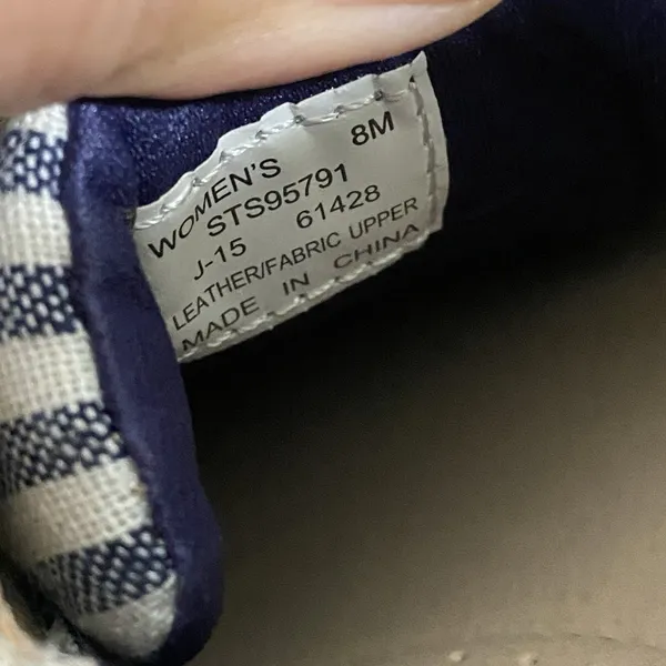 Sperry Women's Topsiders Women's 8M Blue Leather/Linen Canvas Close Toe Shoes - Image 13