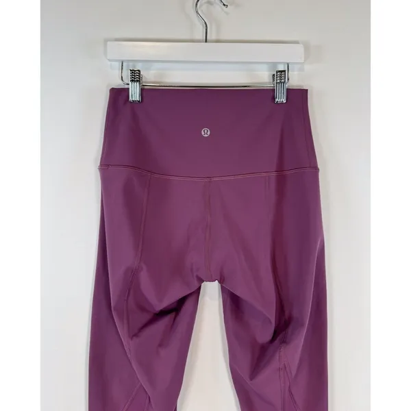 Lululemon Women Leggings Purple Wunder Under Crop Scallop Pull On Stretch Size 6 - Image 9