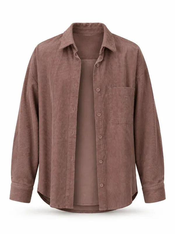 ASOS Design Oversized Corduroy Button Up Shirt Women’s 0 Dusty Rose - Image 2