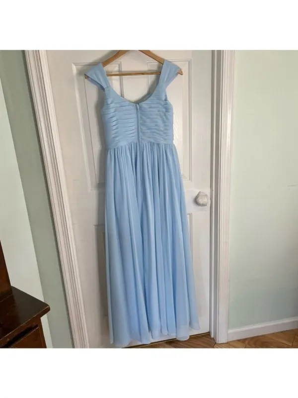 Azazie light Blue pastel full length Formal Dress - no size listed romantic - Image 6