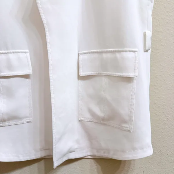 Cinq a Sept White‎ Sleeveless Blazer Womens Small Vest Utility Pocket Jacket - Image 6