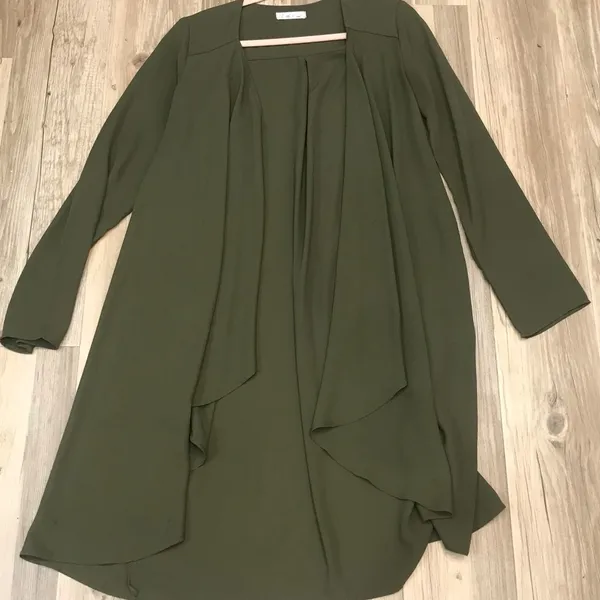 Boutique On the road green olive duster kimono sz small - Image 5
