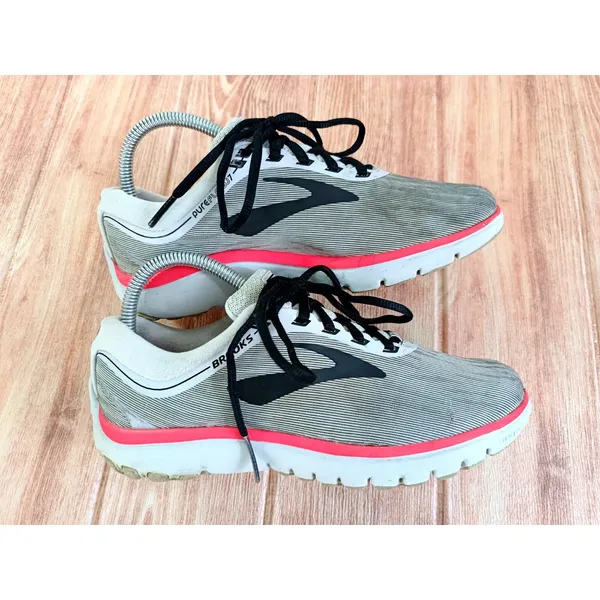 Brooks PureFlow 7 Women's Size 7.5 Gray Black Pink Running Shoes Sneakers - Image 7