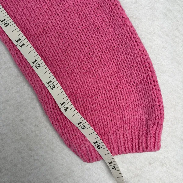 VTG Pierre Cardin Knit Cardigan Women's XL Pink Crop Linen Coquette Preppy Y2K - Image 7