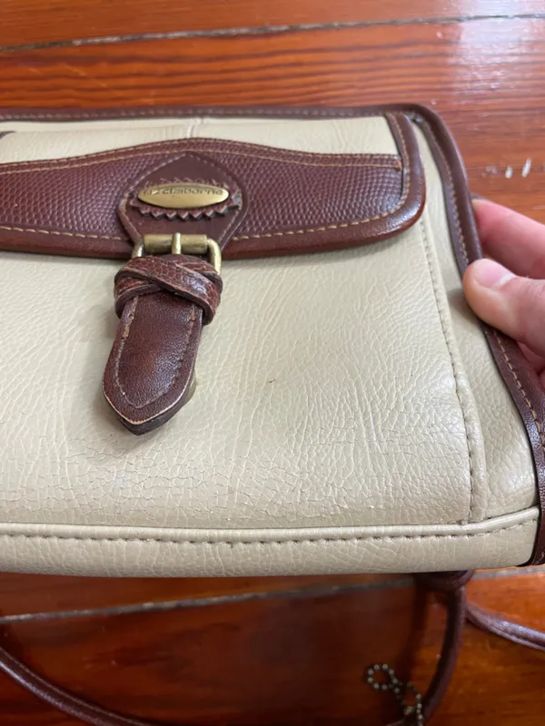 Vintage Liz Claiborne Classic Two-Tone Crossbody Bag Wallet Combo Preppy Y2K 💛🎀 - Image 15